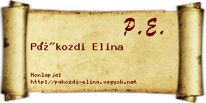 Pákozdi Elina névjegykártya